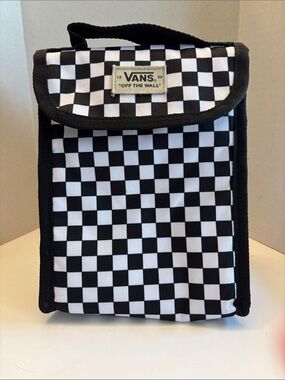 Vans Black & White Insulated Checkerboard Lunch Tote